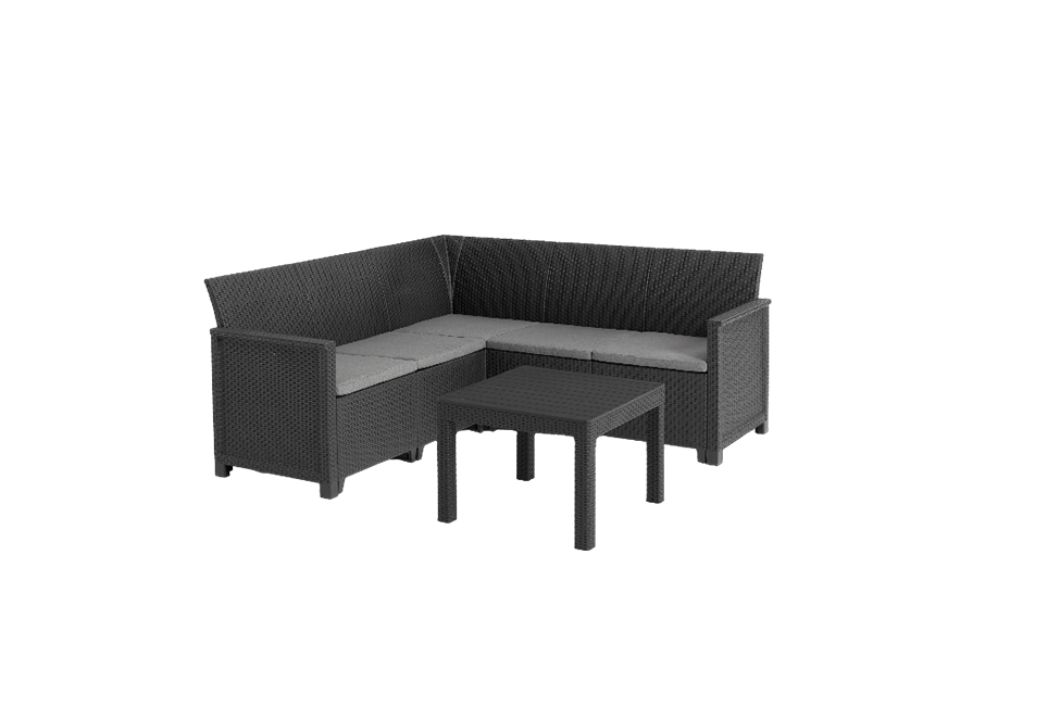 Emma 5 Seater Corner Set - Grey