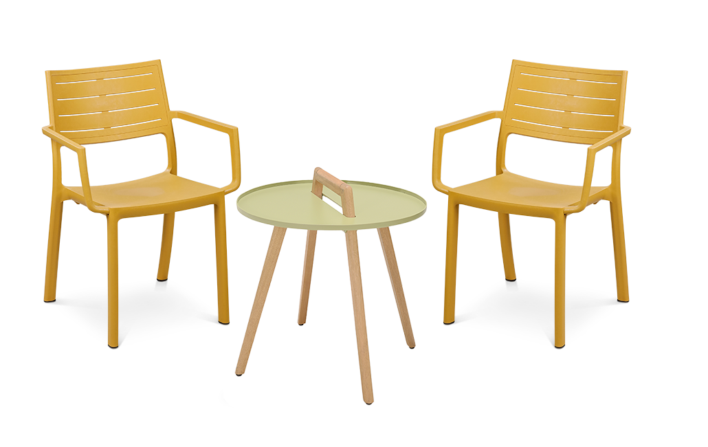 סט מטליין בלקוני - צהוב-חרדל