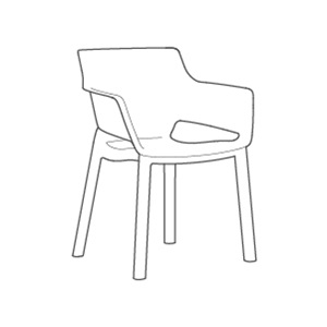 Pack de 4 sillas de exterior Elisa - 