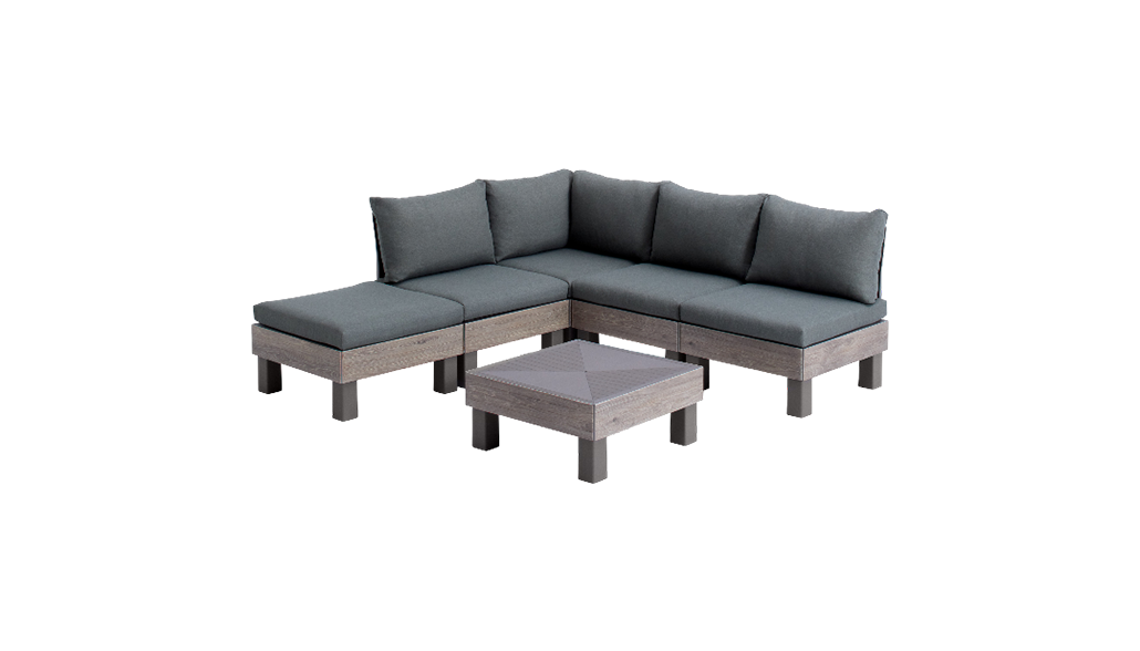 Conjunto de exterior de 5 plazas Elements - Marrón