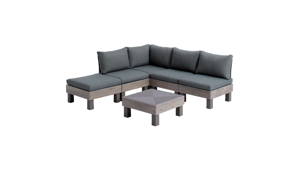 Conjunto de exterior de 5 plazas Elements - Marrón  - Muebles de Exterior