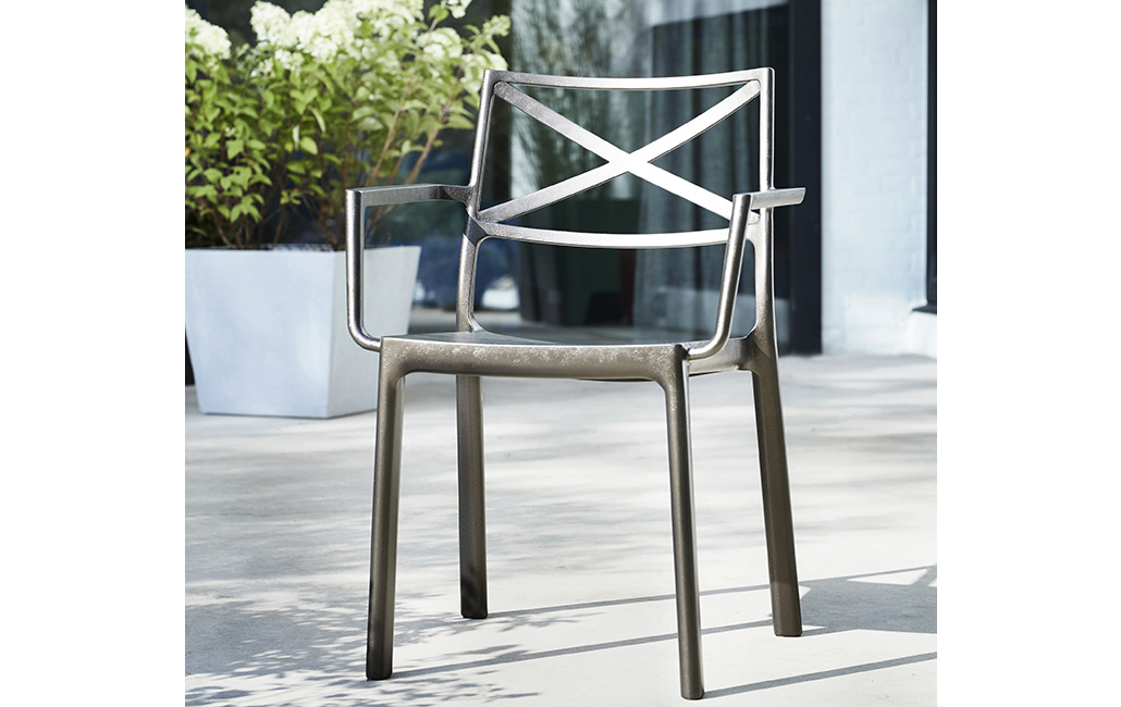 Pack de 4 sillas de exterior Metalix - Bronce