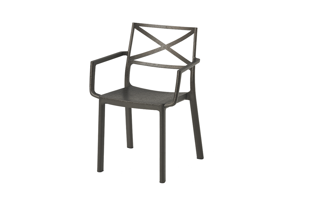 Pack de 4 sillas de exterior Metalix - Bronce