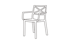 Pack de 4 sillas de exterior Metalix - Bronce