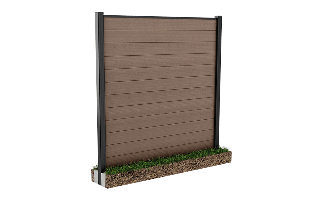 Fence Kit with 240cm Post  - Brown - Fences