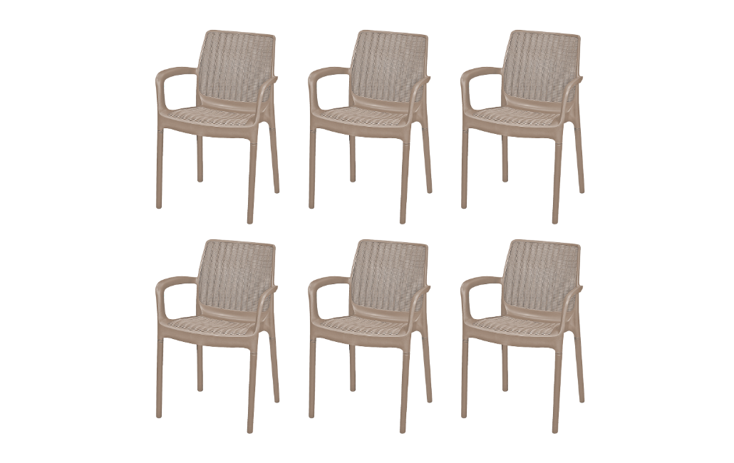 6 כיסאות באלי - קפוצ'ינו