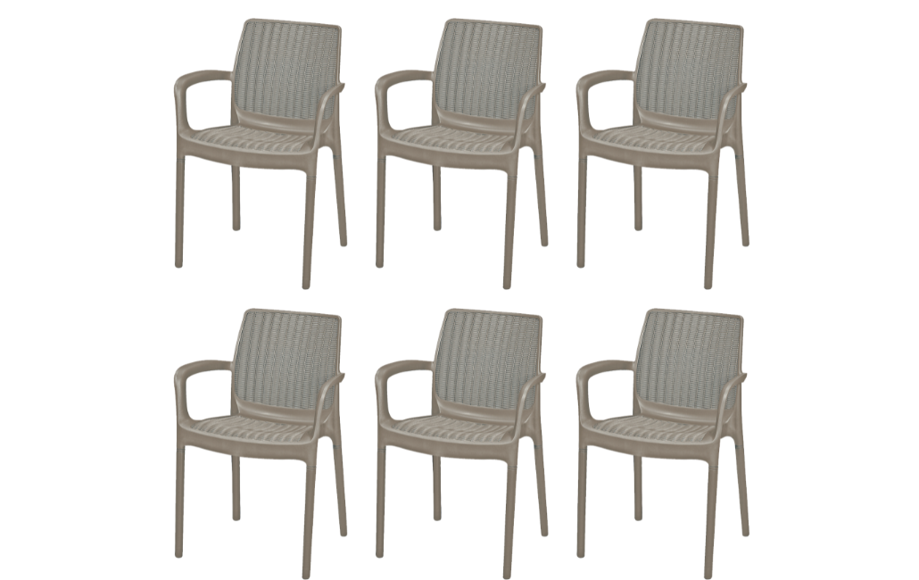 6 כיסאות באלי - בז' - סטים של 4\6 כיסאות