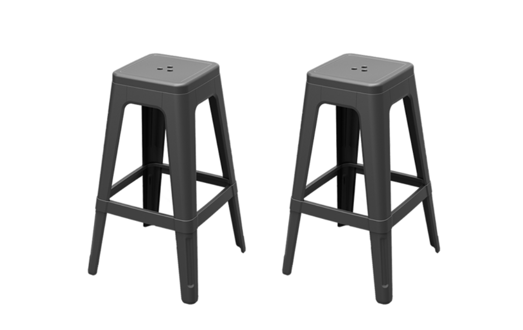 זוג כיסאות בר לוקה - אפור כהה