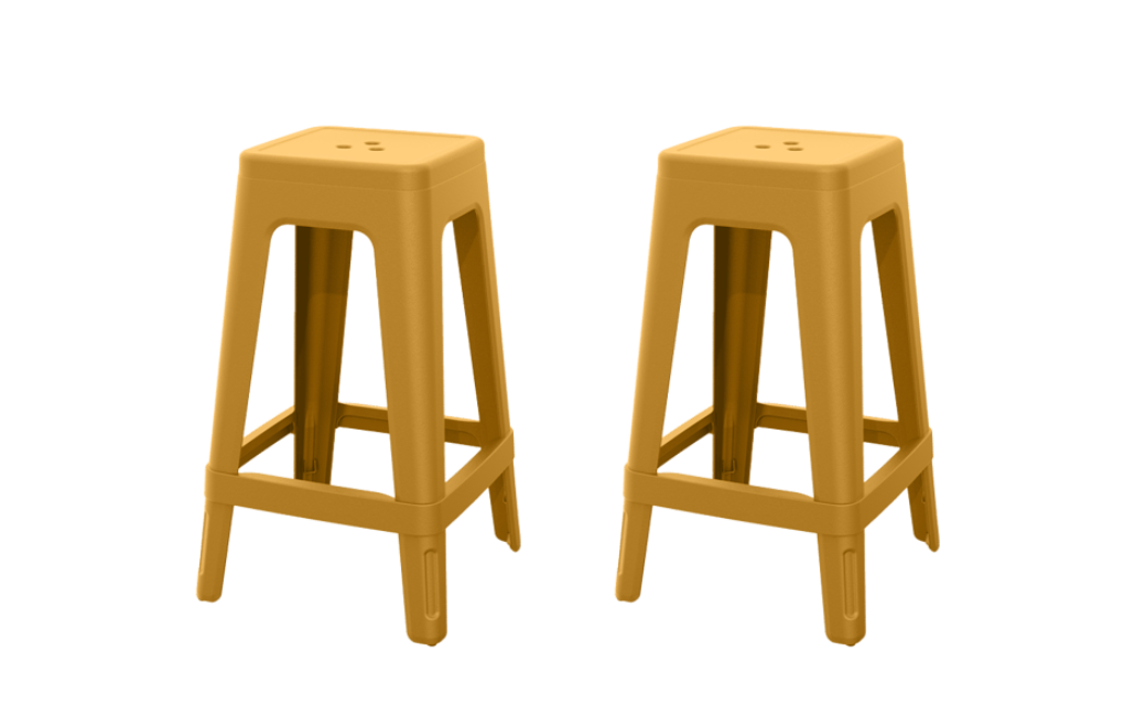 זוג כיסאות בר לוקה - צהוב