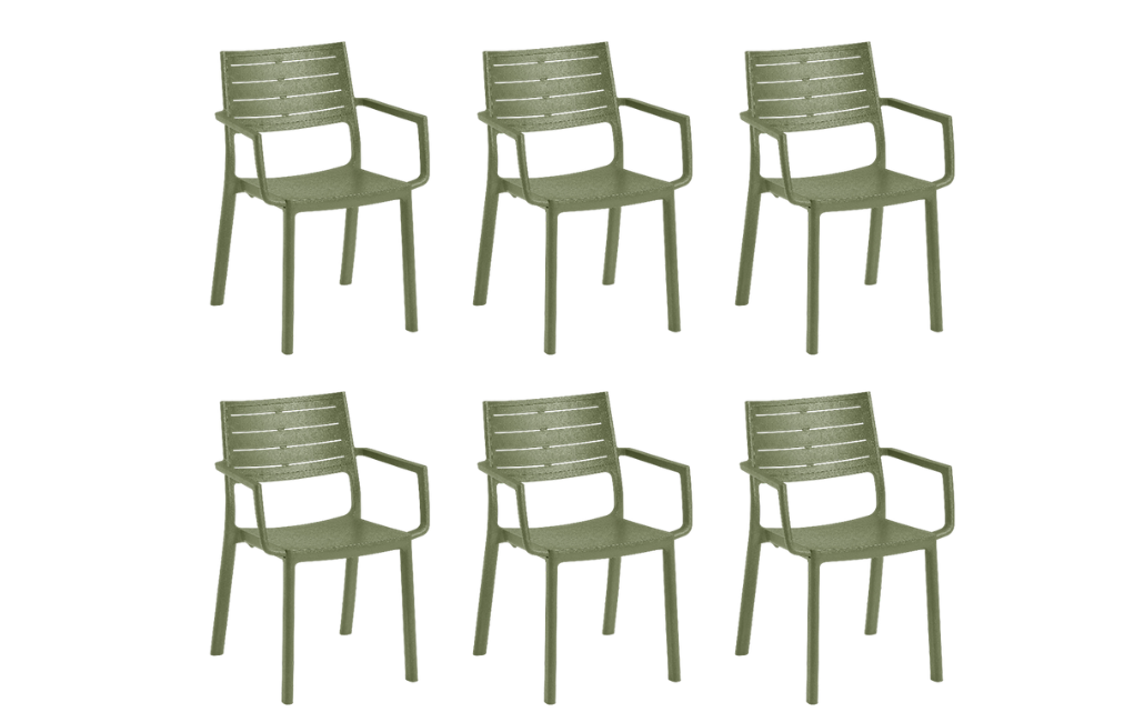 6 כיסאות מטליין - ירוק זית - סטים של 4\6 כיסאות