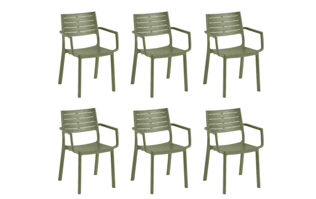 6 כיסאות מטליין - ירוק זית