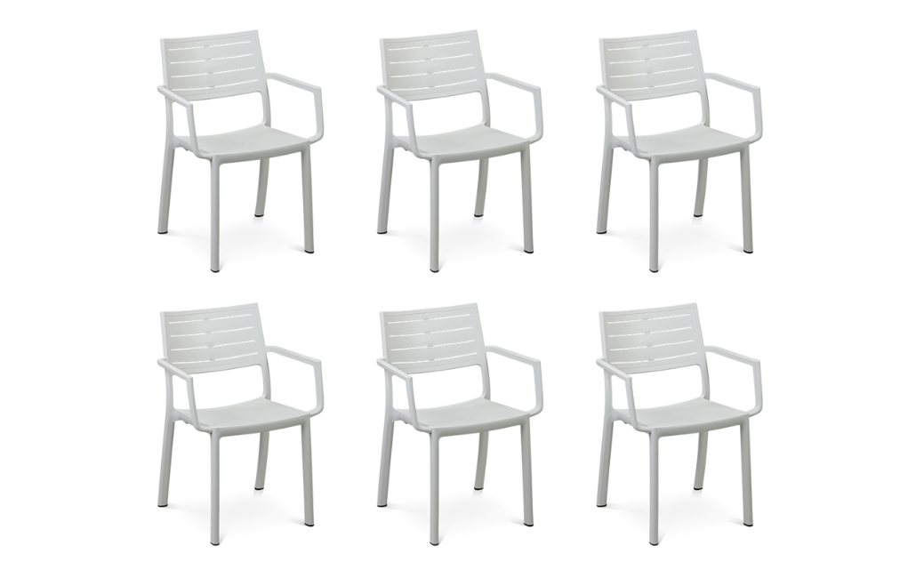 6 כיסאות מטליין - אפור בהיר