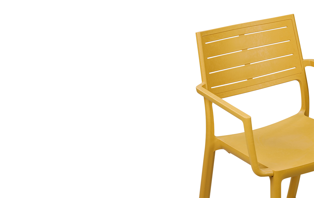 6 כיסאות מטליין - צהוב-חרדל