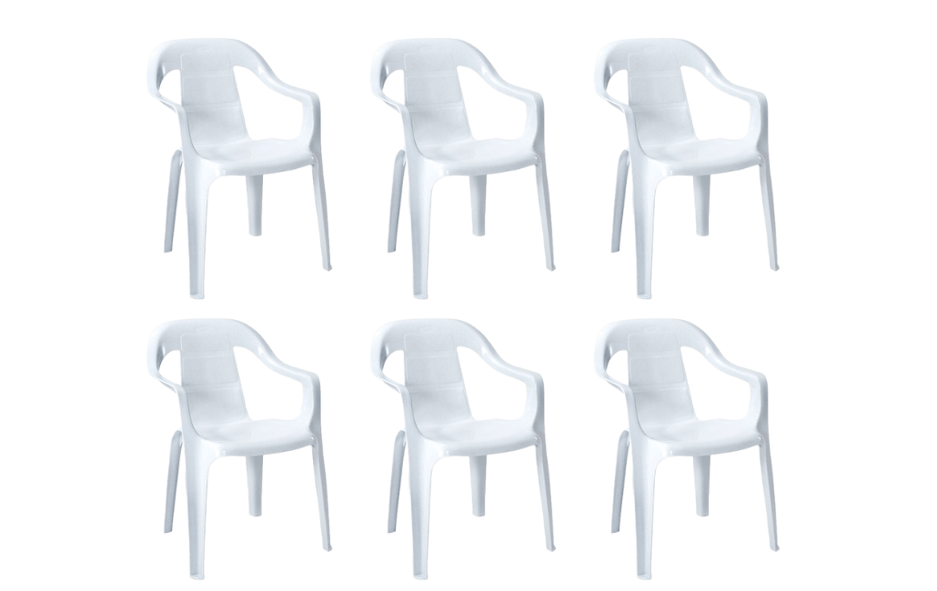 6 כיסאות מילי - לבן