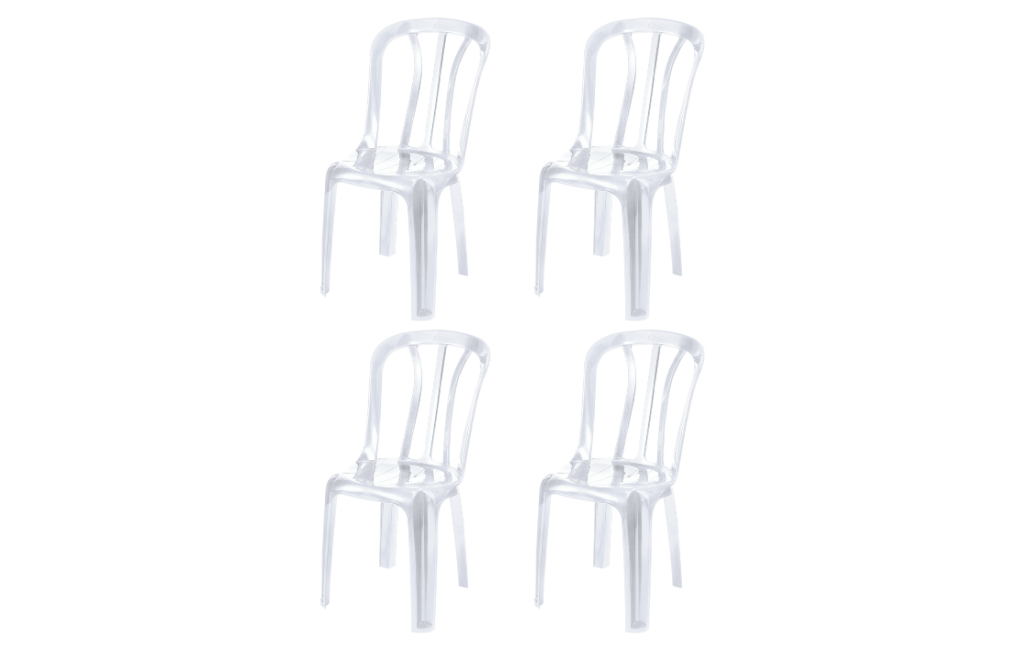 4 כיסאות קלאב - לבן