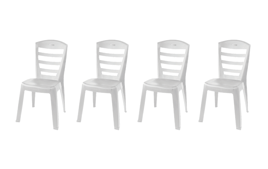 סט 4 כיסאות שירי - לבן