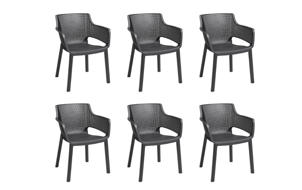 6 כיסאות אליסה - אפור כהה