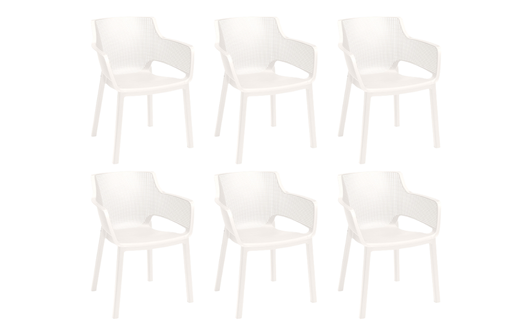 6 כיסאות אליסה - לבן