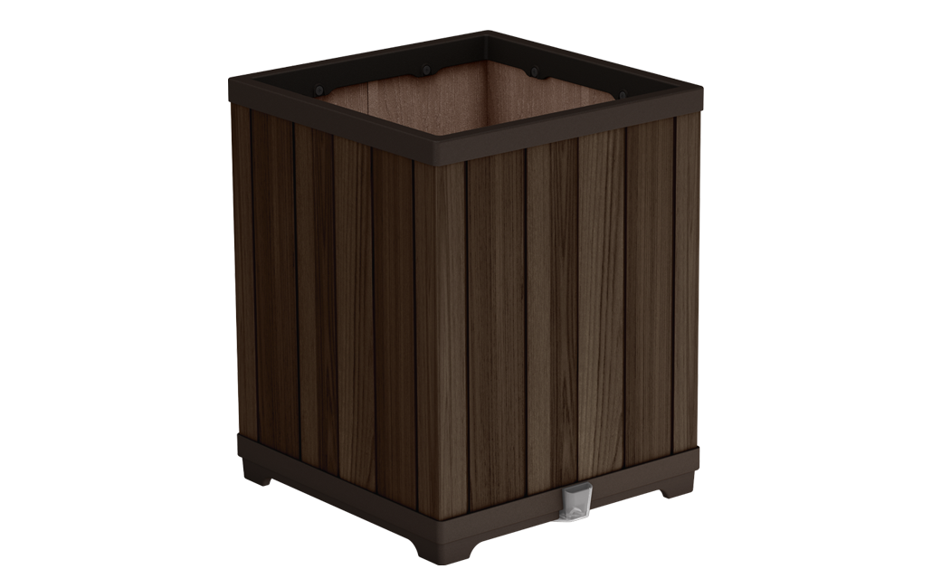 Signature Square Tall Planter - Rosewood Brown