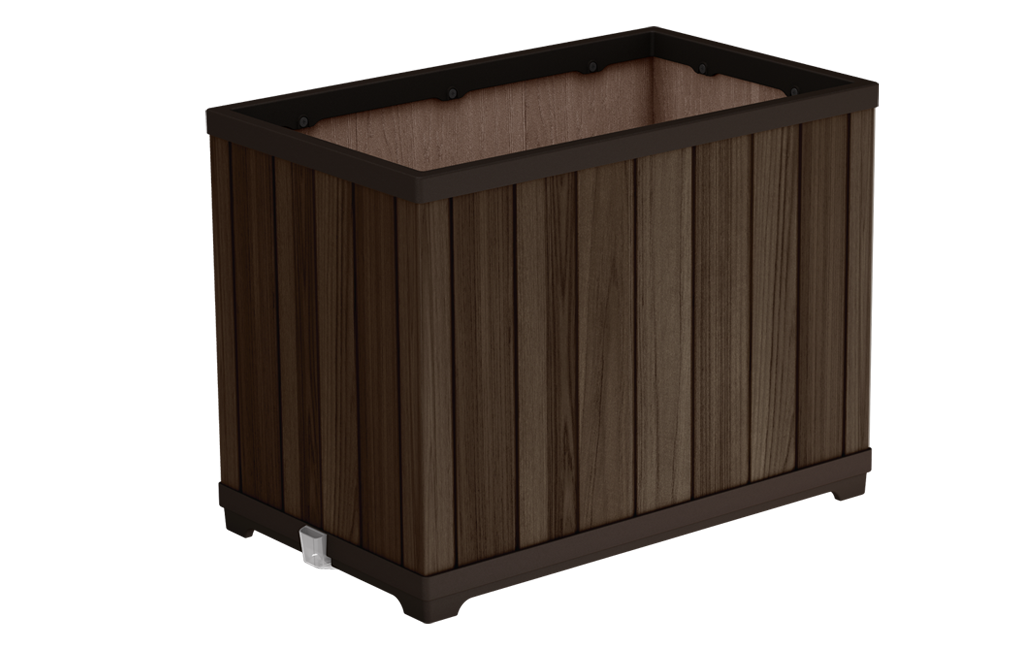 Signature Rectangular Tall Planter - Rosewood Brown