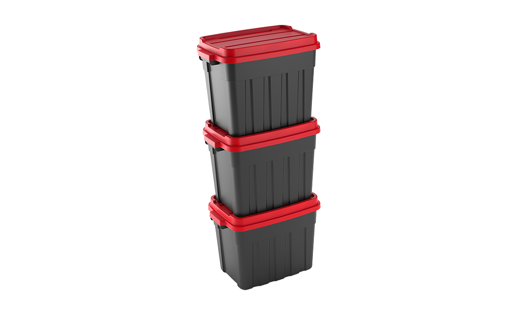 Tuff Box 68L Storage Boxes with Lid Set of 3 -