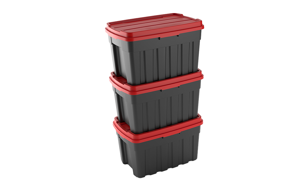 Tuff Box 140L Storage Boxes with Lid Set of 3 -