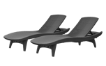 Pacific Chaise Sun Lounger Set of 2 - Graphite