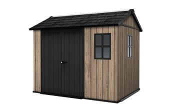 Signature Apex Shed 9x7.5ft - Ashwood Brown - Ashwood Brown  - Large Sheds