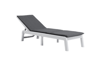 Tumbona de jardín Mallorca con cojín - Blanco - Muebles de Exterior