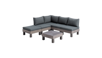 Conjunto de exterior de 5 plazas Elements - Marrón  - Muebles de Exterior