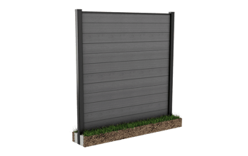 Kit clôture avec poteau 240cm à sceller - Gris Aspect Bois - Clôture