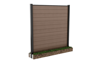 Kit clôture avec poteau 240cm à sceller - Marron Aspect Bois - Clôture