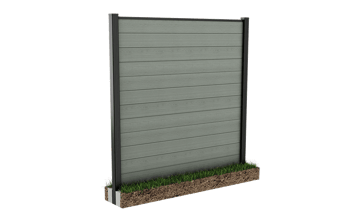 Kit clôture avec poteau 240cm à sceller - Vert aspect bois - Clôture