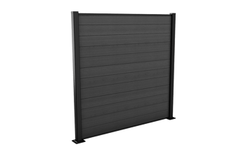 Kit clôture avec poteau 180cm à visser - Gris Aspect Bois - Clôture
