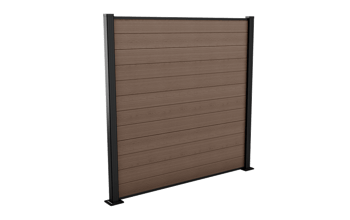 Kit clôture avec poteau 180cm à visser - Marron Aspect Bois - Clôture