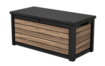 Coffre de jardin Signature 630L - Marron Aspect Chêne - Rangement extérieur