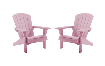 Lot de 2 fauteuils Adirondack Troy - Rose - Mobilier de jardin