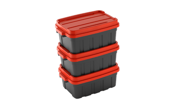 Tuff Box 37L Storage Boxes with Lid Set of 3  -  - Garage & Tool Storage