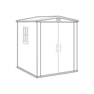 Factor 6x6 Gartenhaus - 178x195,5x208 cm - Braun