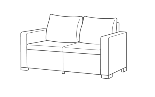 California 2 Seater Balcony Chaise Longue - Grey