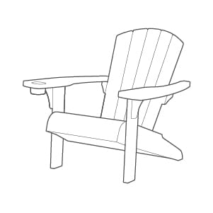 Alpine Adirondack Tuinstoel - set van 2 - Antraciet