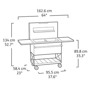 Graphite Patio Cooler and Beverage Cart - Keter