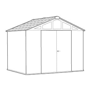 Caseta de exterior Stronghold 10x8 - 243x305x251 cm y 7,4 m2 - Gris