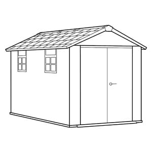 Oakland Grey Large Storage Shed - 7.5x13 Shed - Keter US