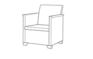 Emma 4 Seater Garden Set, With Storage Table  - Grey