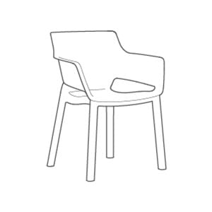 Pack de 4 sillas de exterior Elisa -