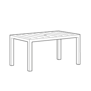 Table Julie 6 places - Anthracite