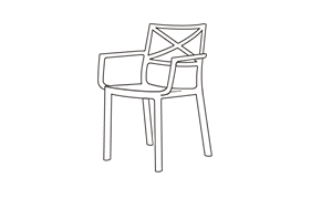 Pack de 4 sillas de exterior Metalix - Bronce