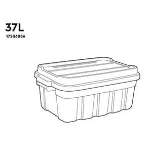 Tuff Box 37L Storage Boxes with Lid Set of 3 -