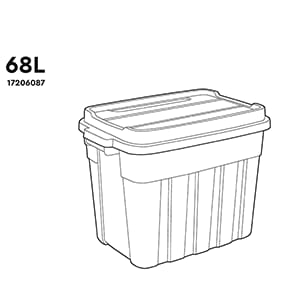 Tuff Box 68L Storage Boxes with Lid Set of 3 -